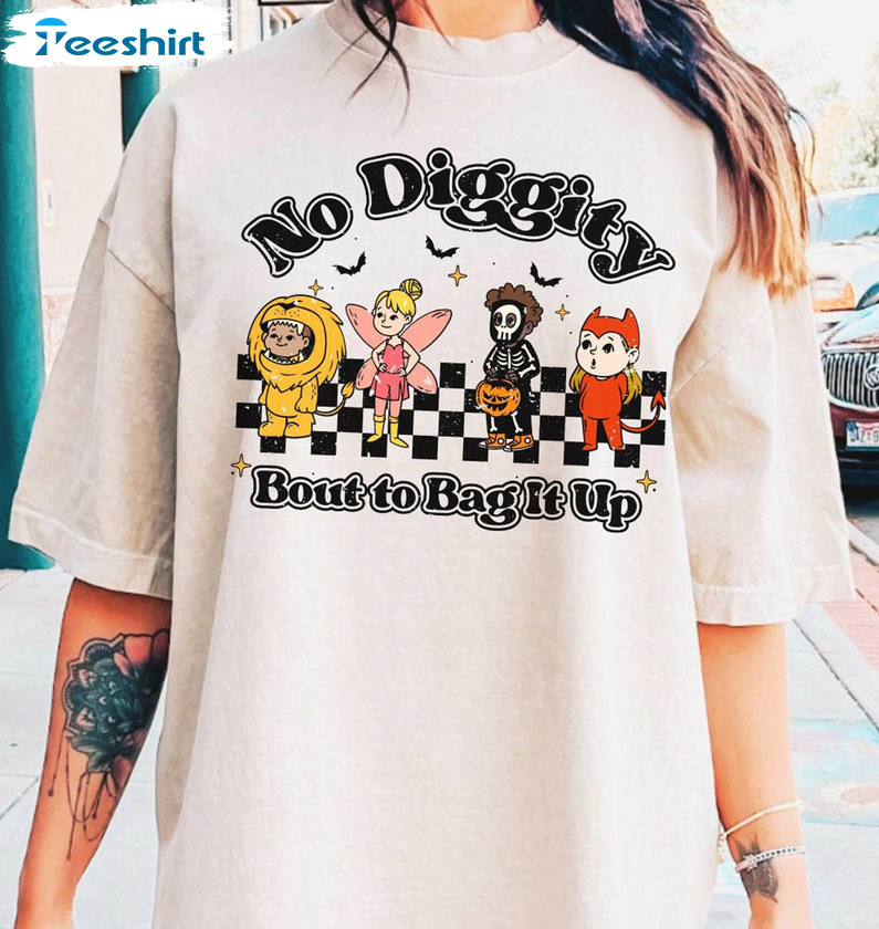 Trendy No Diggity Bout To Bag It Up Shirt, Cosplay Halloween Crewneck Tee Tops