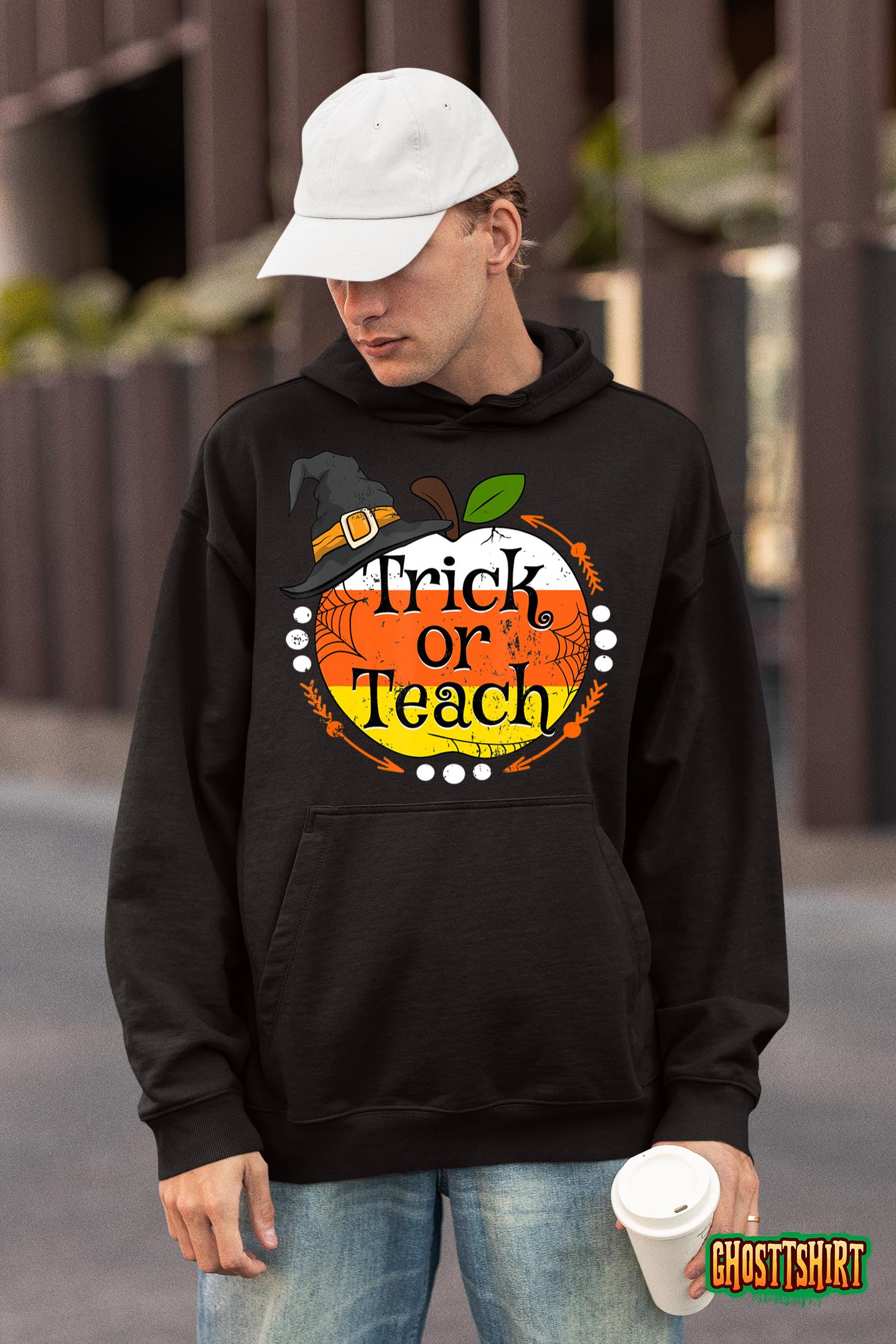 Trick Or Teach Halloween Teacher Shirts Women Men Teachers Hoodie