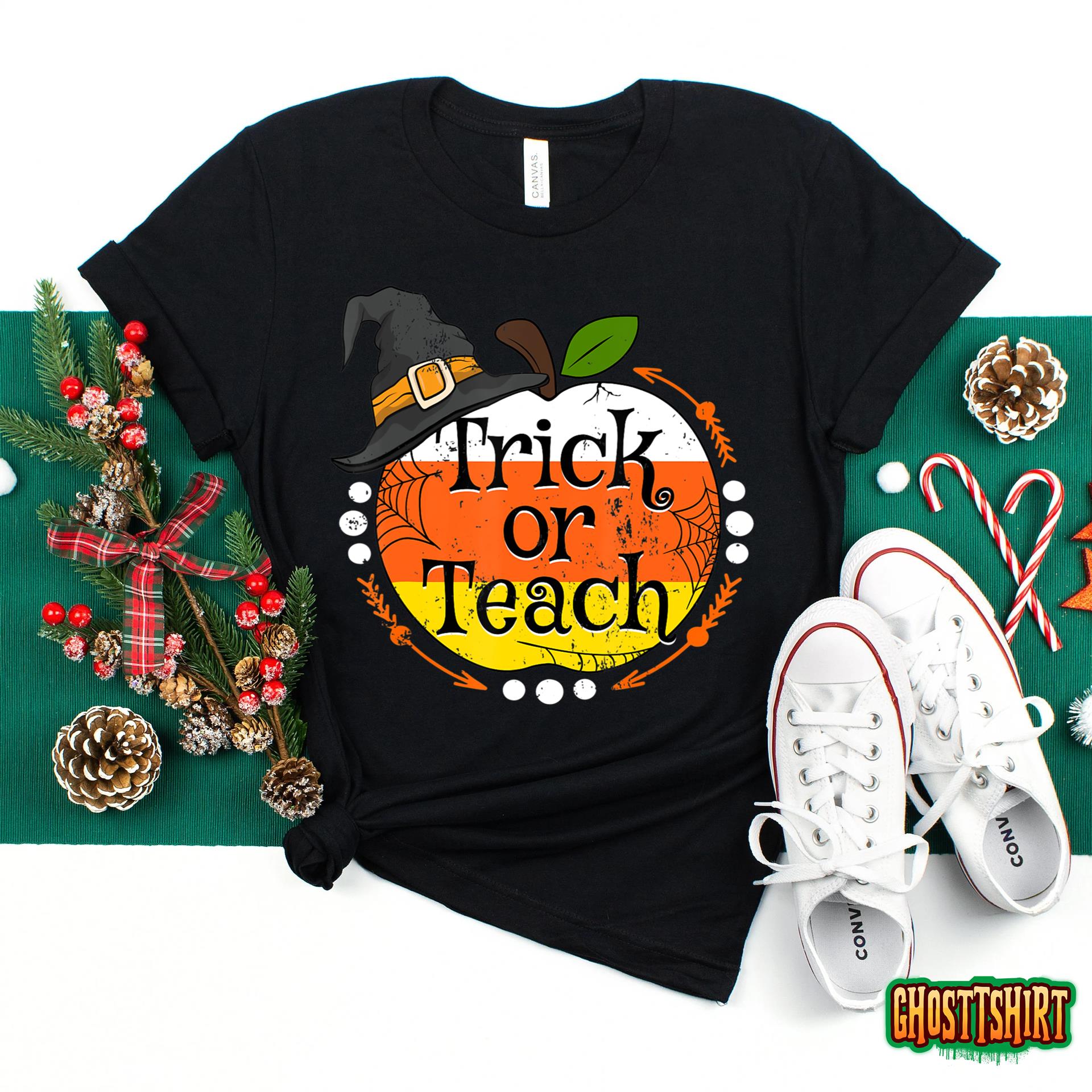 Trick Or Teach Halloween Teacher Shirts Women Men Teachers Hoodie