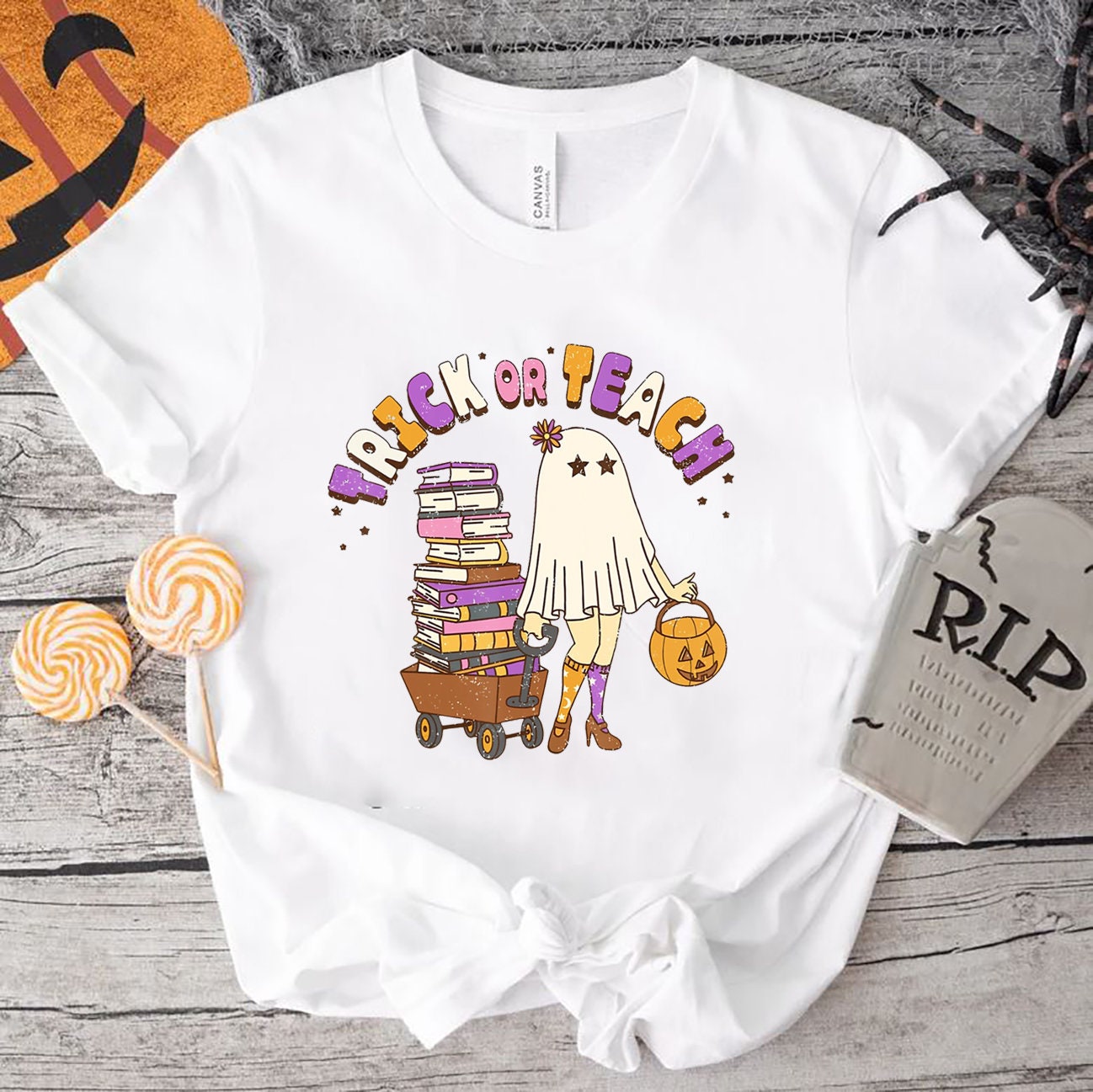 Trick or Teach Hippie Halloween Sweatshirt