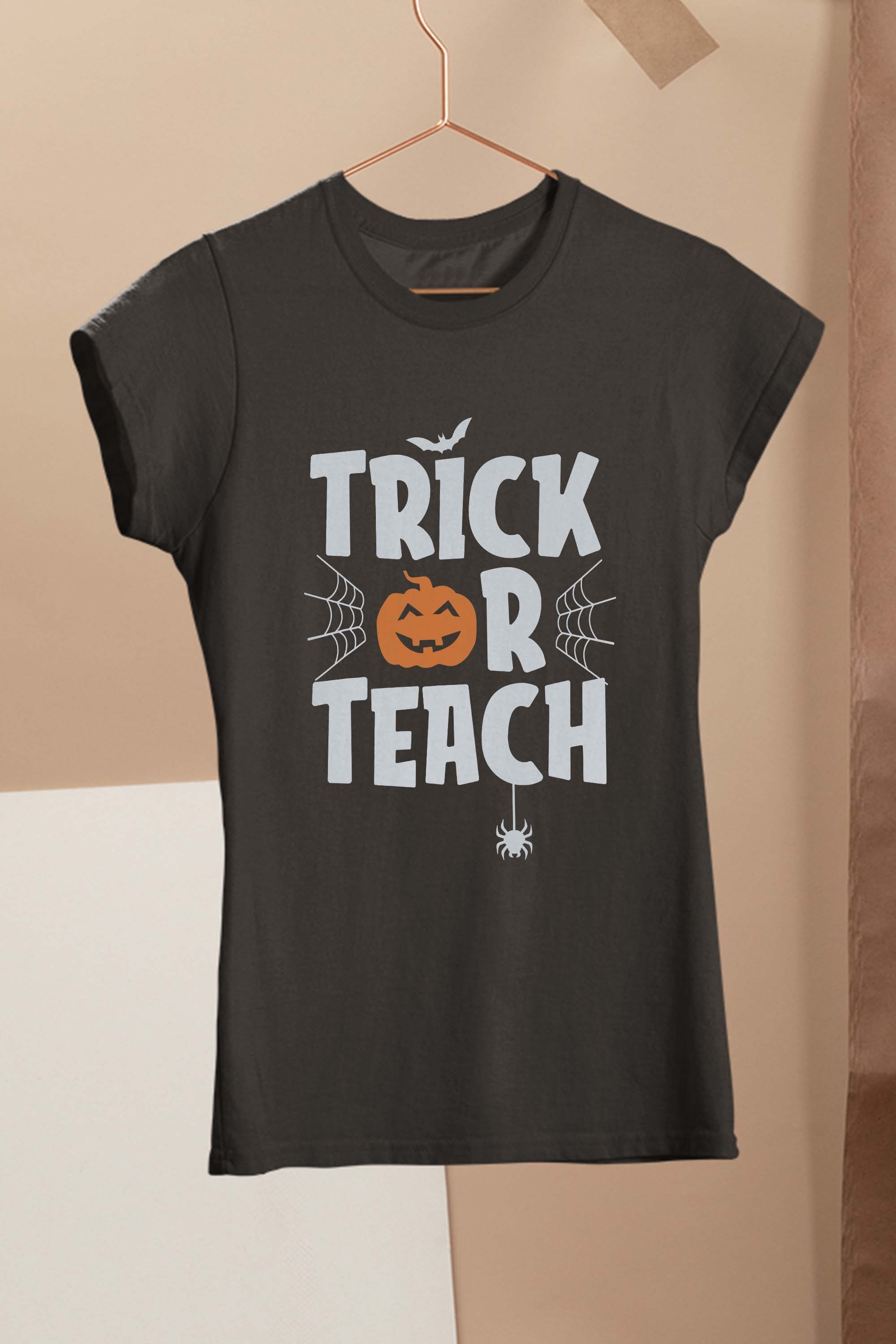 Trick or Teach Shirt Funny Women Teacher Halloween Costume T-Shirt