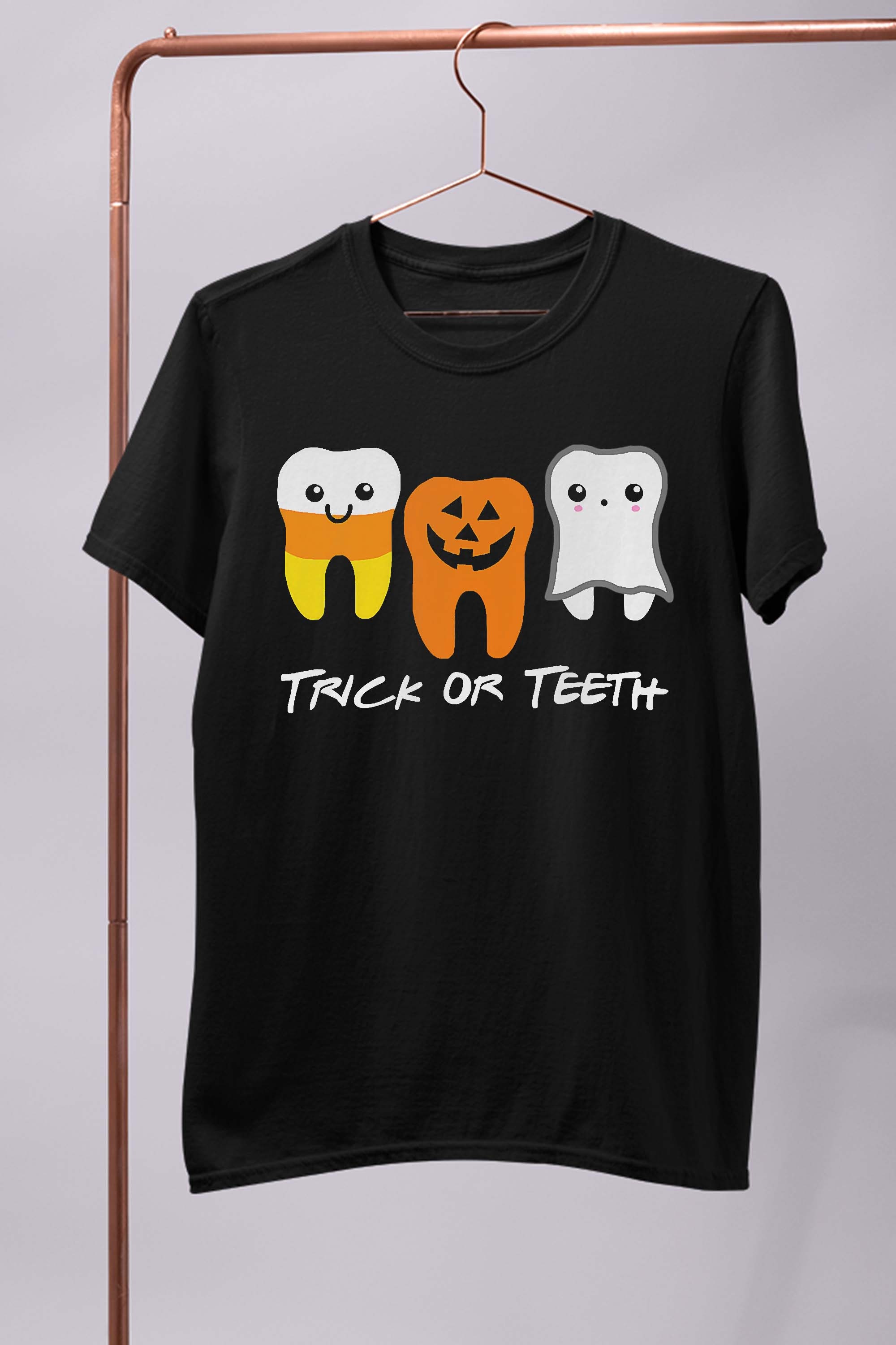 Trick Or Teeth Cute Dental Halloween Hygienist Dentist RDH T-Shirt