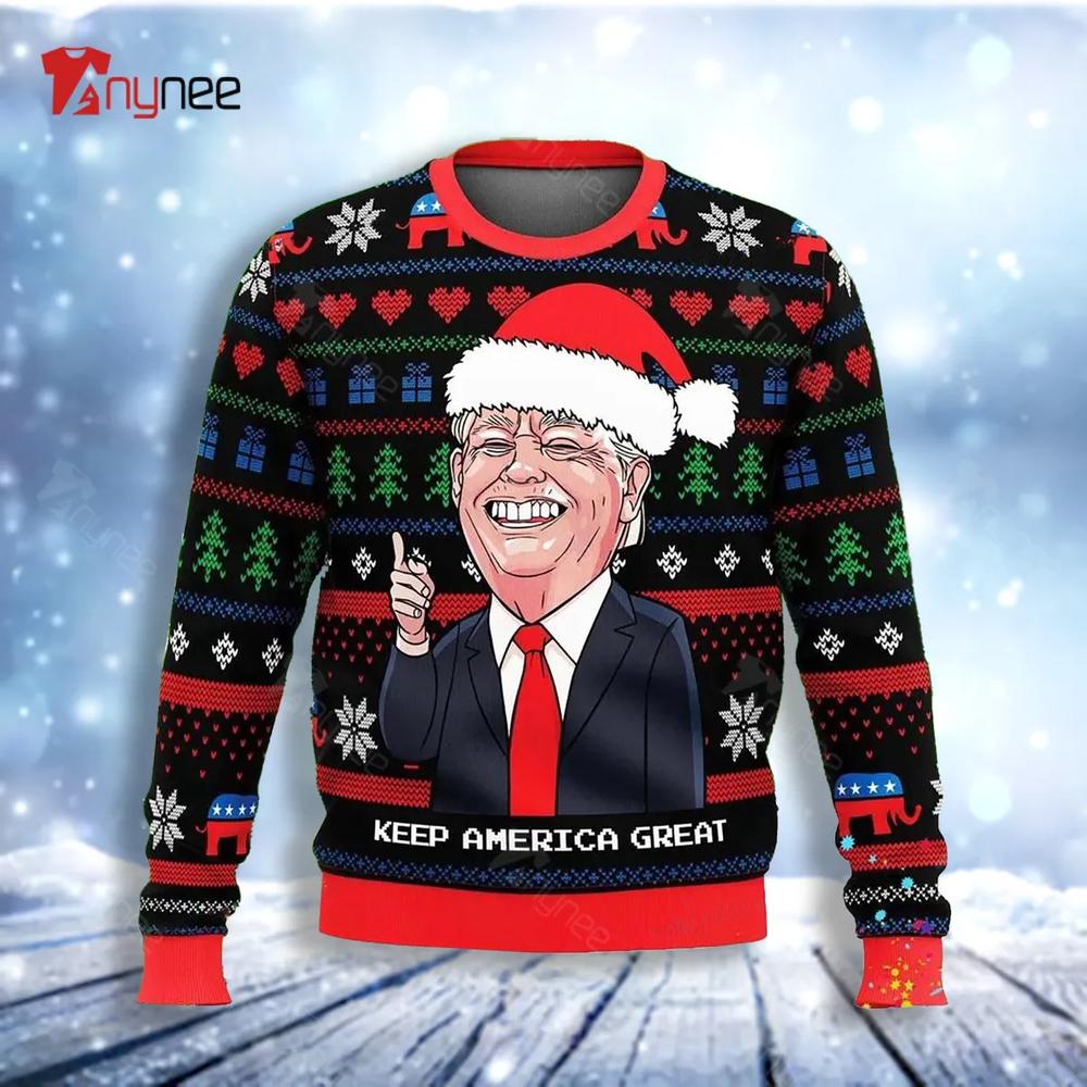 Trump Keep America Great Ugly Christmas Sweater- Best Christmas Gifts 2023