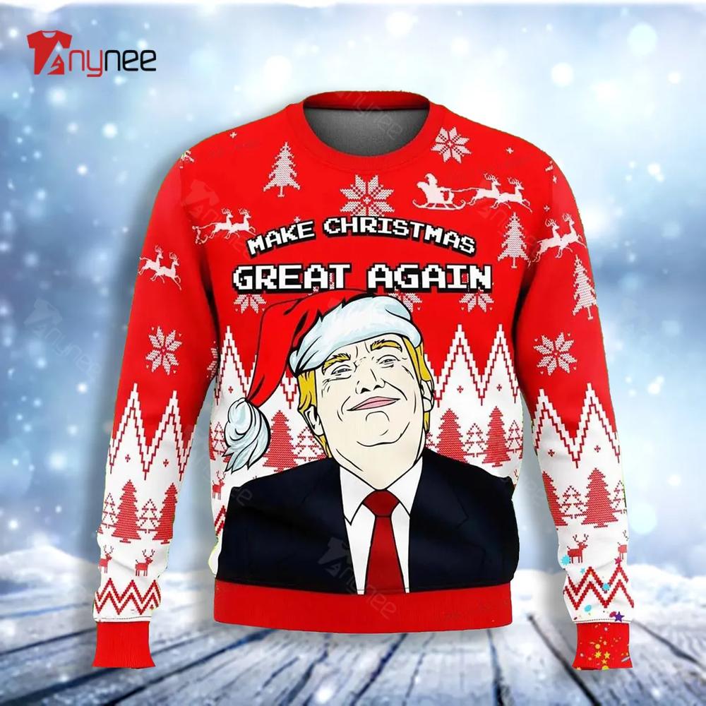 Trump Make Christmas Great Again Ugly Christmas Sweater- Best Christmas Gifts 2023