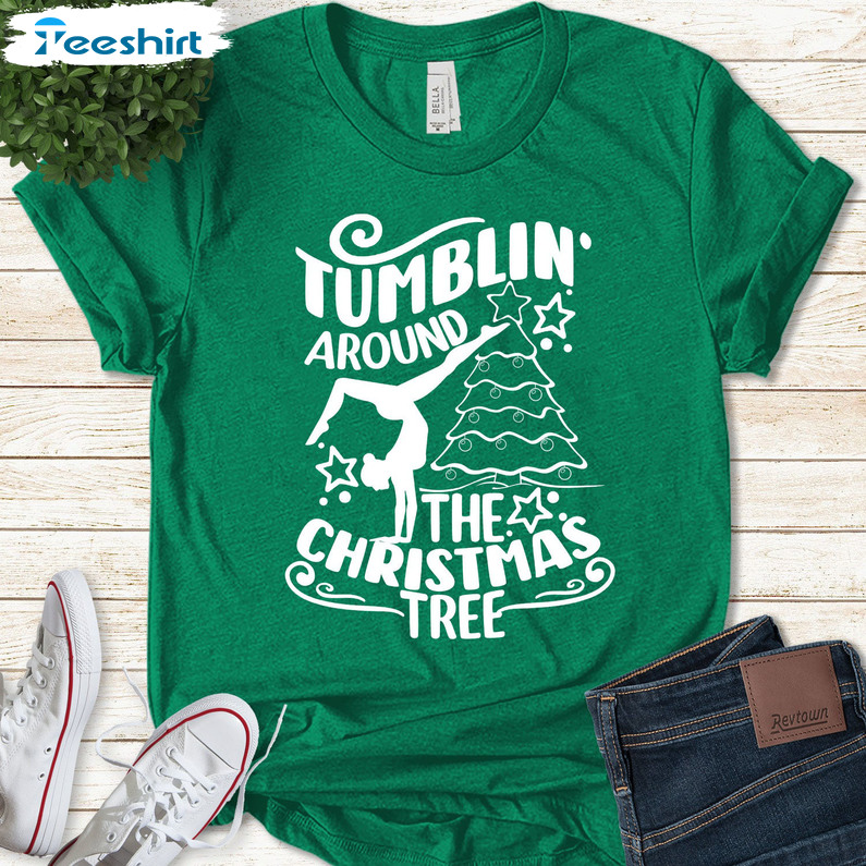 Tumblin’ The Christmas Tree Shirt, Gymnast Holiday Unisex T-shirt Hoodie