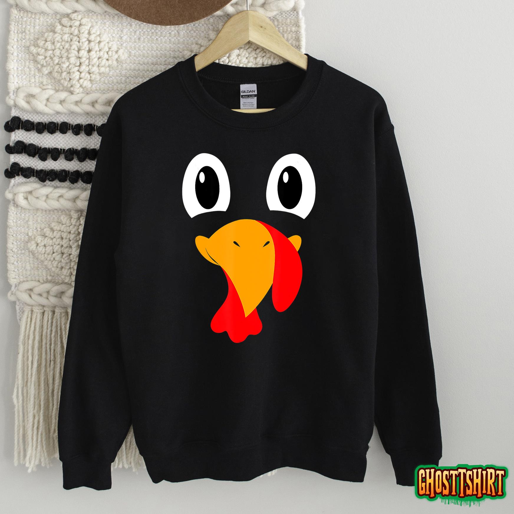 Turkey Face Tees Kids Adult Funny Halloween Thanksgiving Sweatshirt