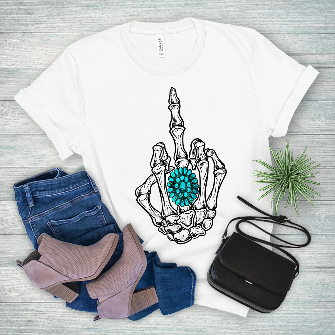 Turquoise Ring Skeleton Unisex T-Shirt