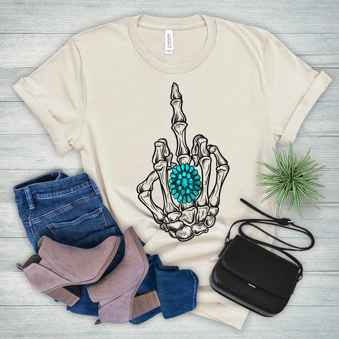 Turquoise Ring Skeleton Unisex T-Shirt