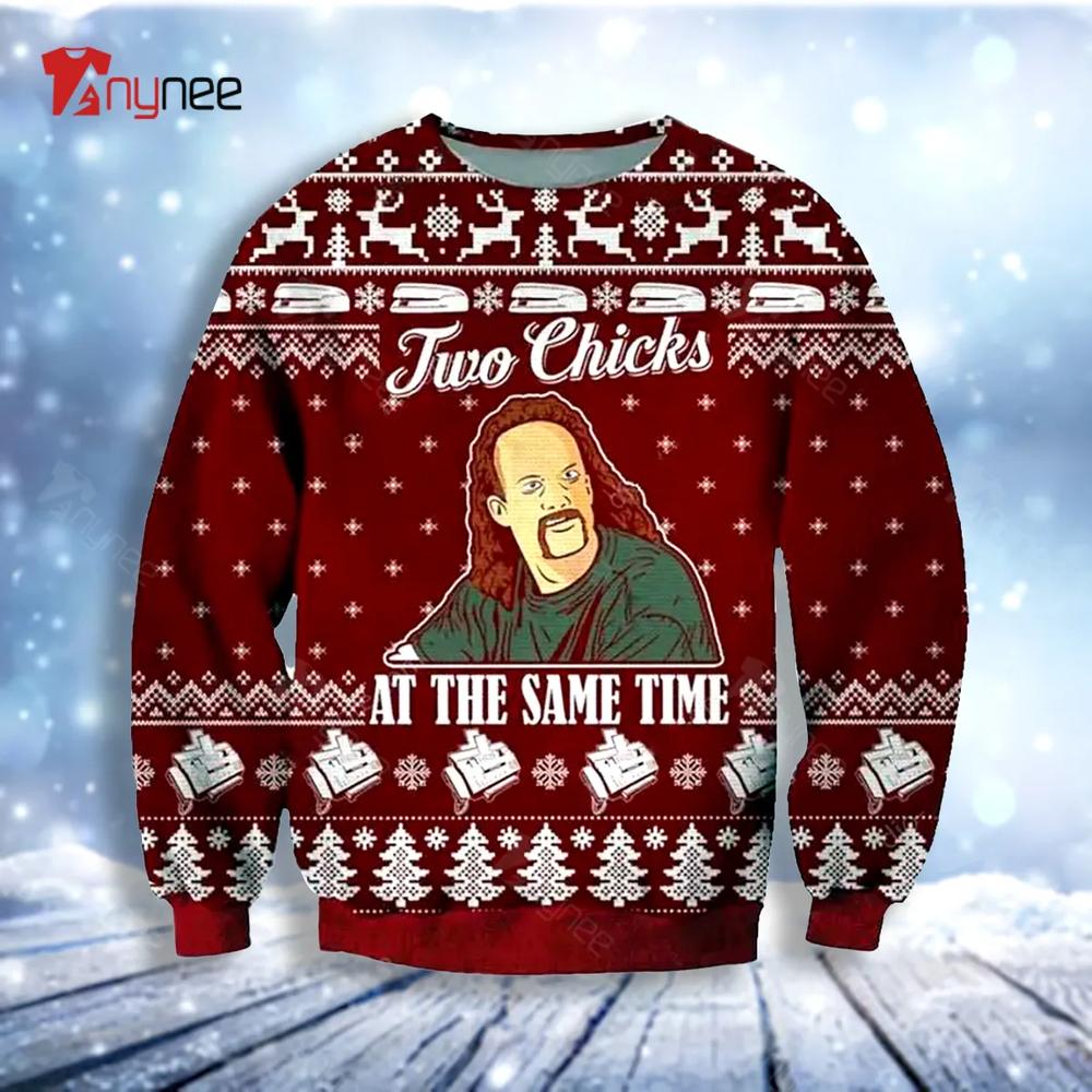 Two Chicks At The Same Timeed Ugly Christmas Sweater- Best Christmas Gifts 2023