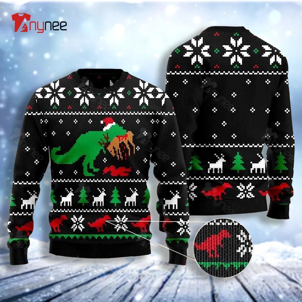 Tyrannosaurus Rex Merry Ugly Christmas Sweater- Best Christmas Gifts 2023