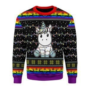 Unicorn Christmas Tree Ugly Christmas Sweater | For Men & Women | Adult | US3548- Best Christmas Gifts 2023