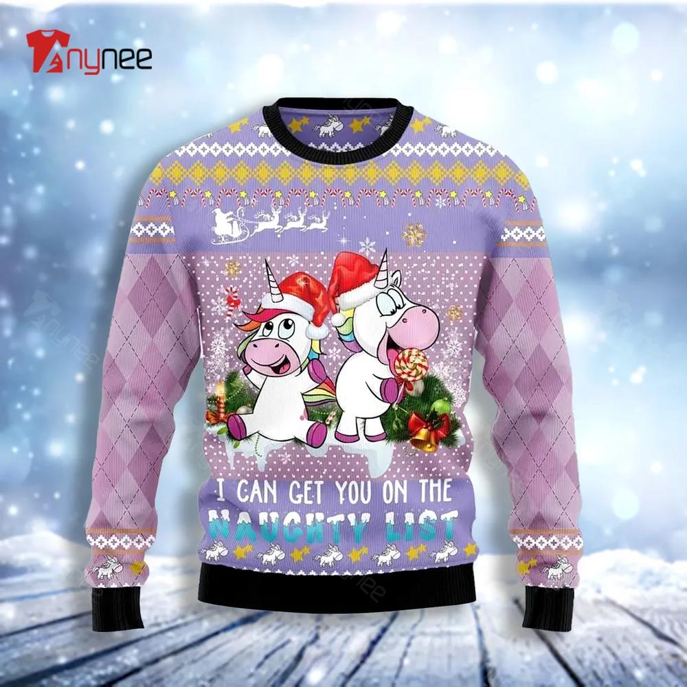 Unicorn Naughty List Ugly Christmas Sweater- Best Christmas Gifts 2023