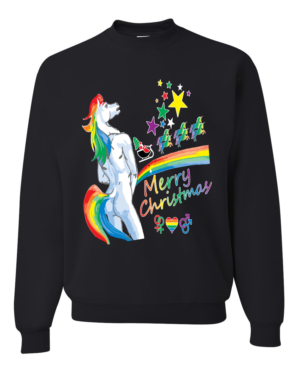 Unicorn Pissing Rainbow Merry Ugly Christmas Sweater- Best Christmas Gifts 2023