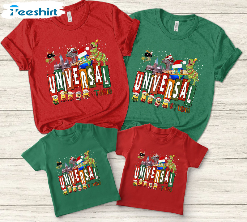 Universal Studios Christmas Shirt, Matching Unisex Hoodie Long Sleeve For Family