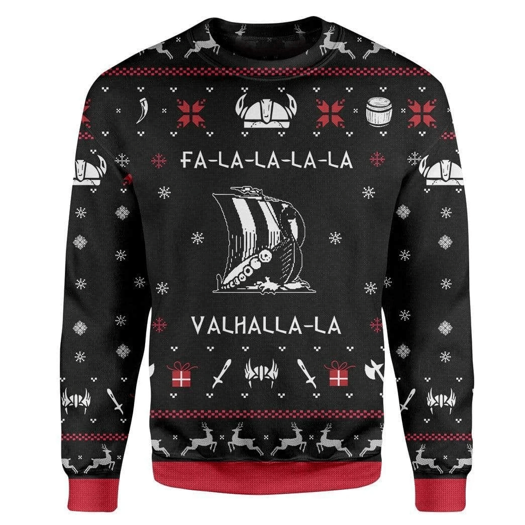 Valhalla Viking Ugly Christmas Sweater | For Men & Women | Adult | US3225- Best Christmas Gifts 2023