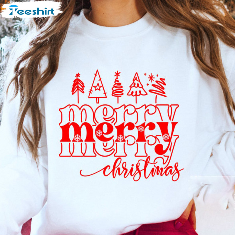 Vibes Christmas Shirt – Merry Christmas Trees Sweatshirt Crewneck