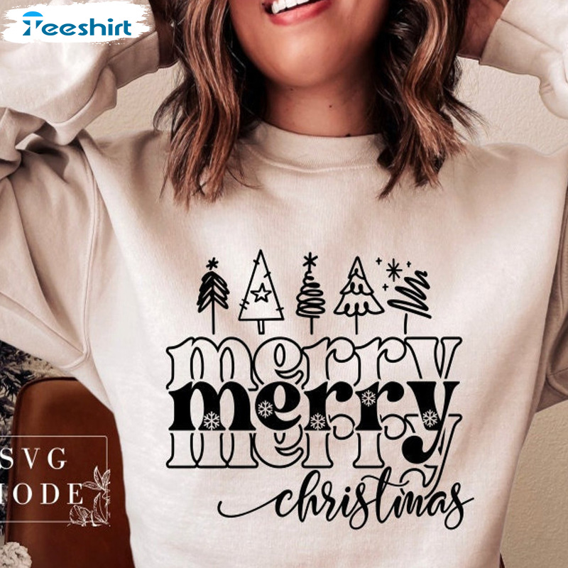 Vibes Christmas Shirt – Merry Christmas Trees Sweatshirt Crewneck