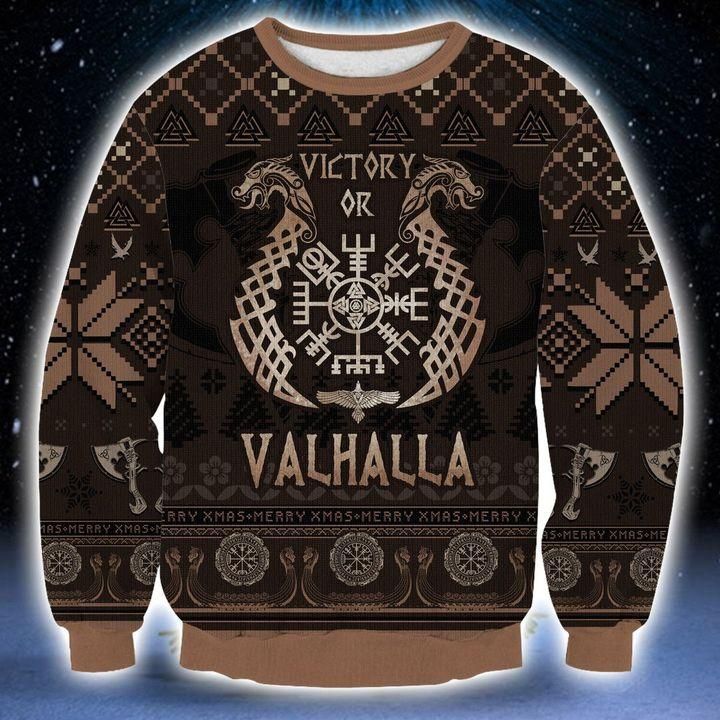 Victory Or Valhalla Ugly Christmas Sweater | For Men & Women | Adult | US1933- Best Christmas Gifts 2023