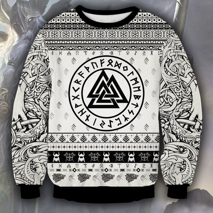 Viking Black And White Ugly Christmas Sweater | For Men & Women | Adult | US1935- Best Christmas Gifts 2023