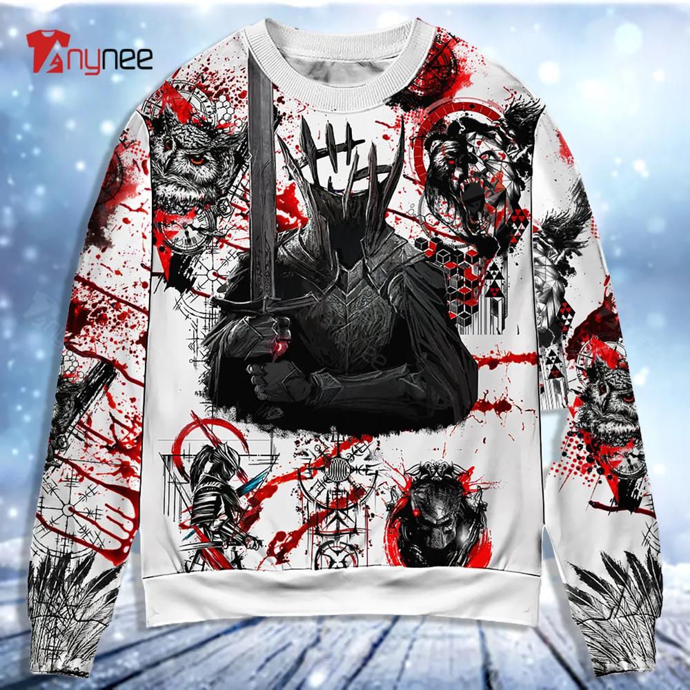 Viking Dare To Fight With Knight Ugly Christmas Sweater- Best Christmas Gifts 2023