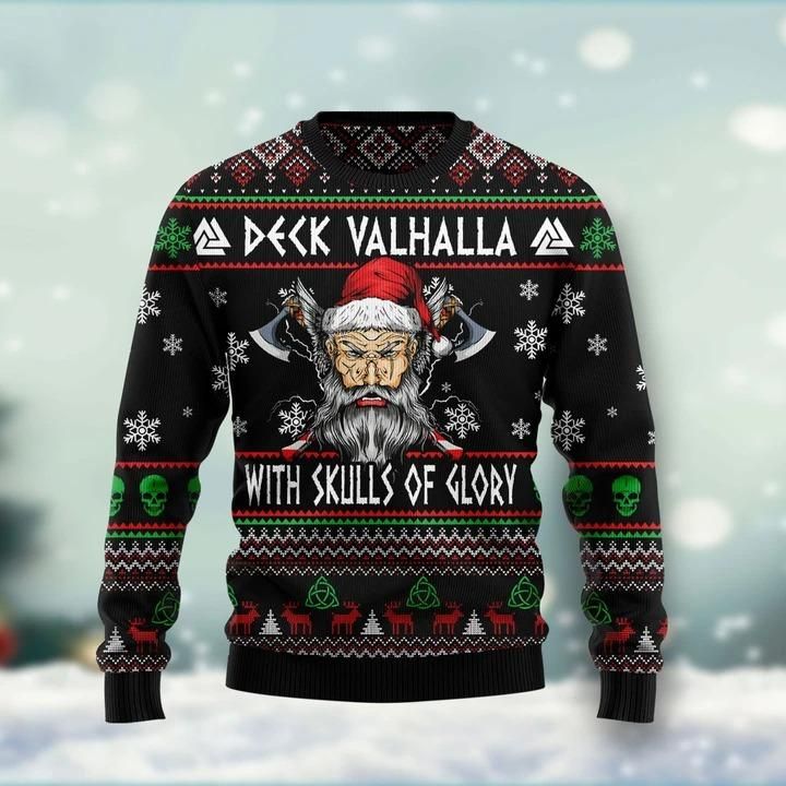 Viking Deck Valhalla Ugly Christmas Sweater | For Men & Women | Adult | US3106- Best Christmas Gifts 2023