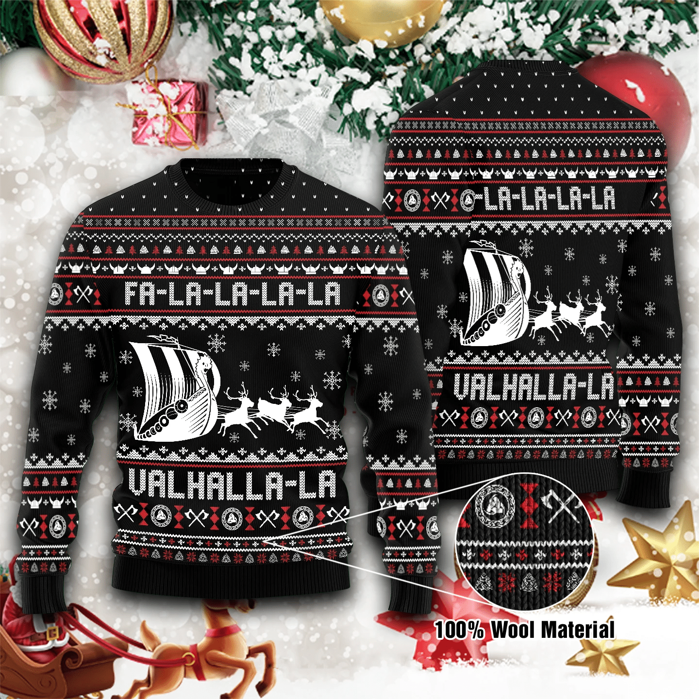 Viking Fa-la-la-la Ugly Christmas Sweater | For Men & Women | Adult | US2001- Best Christmas Gifts 2023 Viking Fa-la-la-la Ugly Christmas Sweater | For Men & Women | Adult | US2001- Best Christmas Gifts 2023