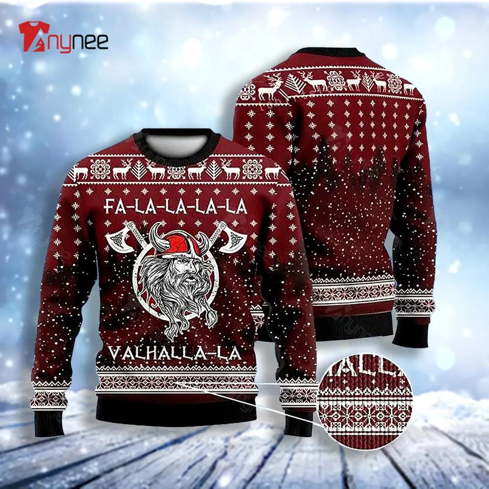 Viking Fa La La La Valhalla La Christmas Ugly Christmas Sweater- Best Christmas Gifts 2023