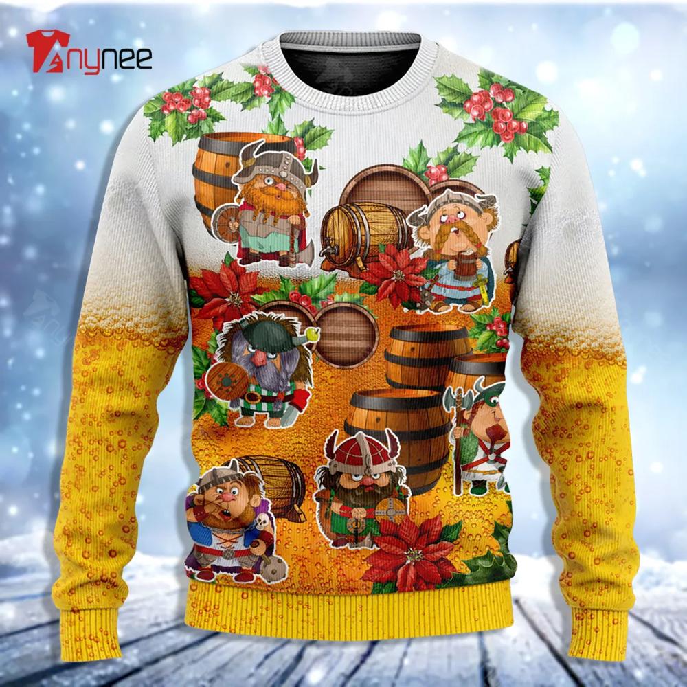 Viking Loves Beer Funny Ugly Christmas Sweater- Best Christmas Gifts 2023