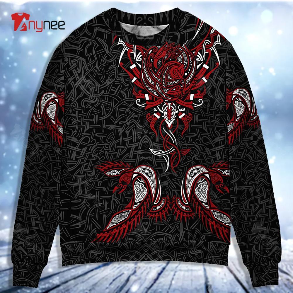 Viking War Raven Life Style Ugly Christmas Sweater- Best Christmas Gifts 2023