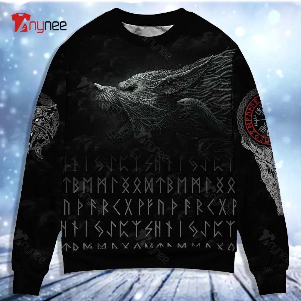 Viking Warrior Blood Black Style Ugly Christmas Sweater- Best Christmas Gifts 2023