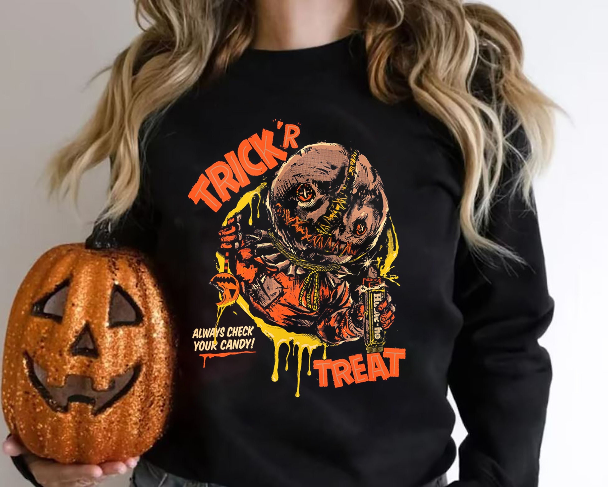 Vintage Always Check Your Candy Retro Halloween Sweatshirt