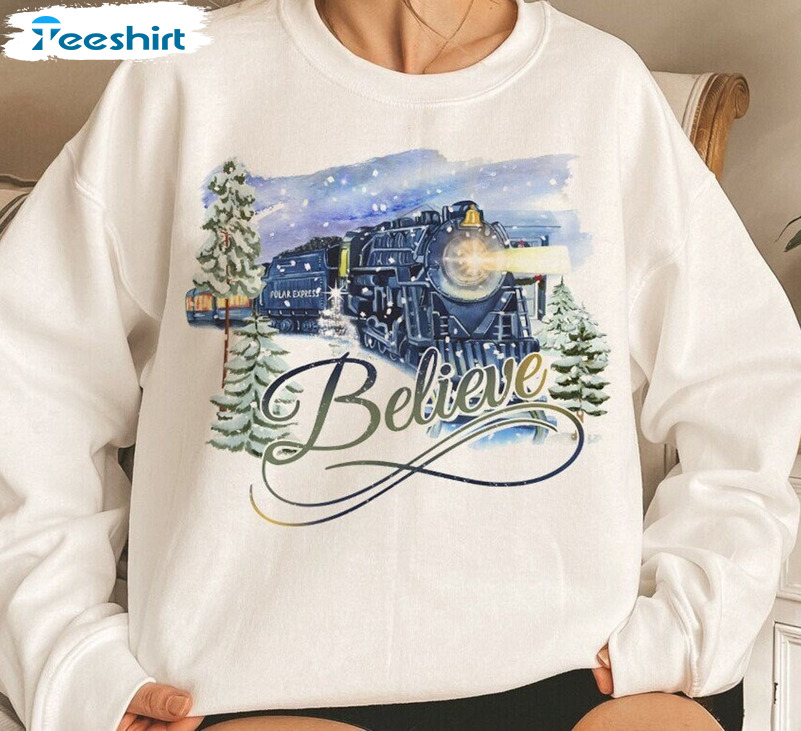 Vintage Believe Polar Express Shirt – Christmas Unisex T-shirt Hoodie For Family