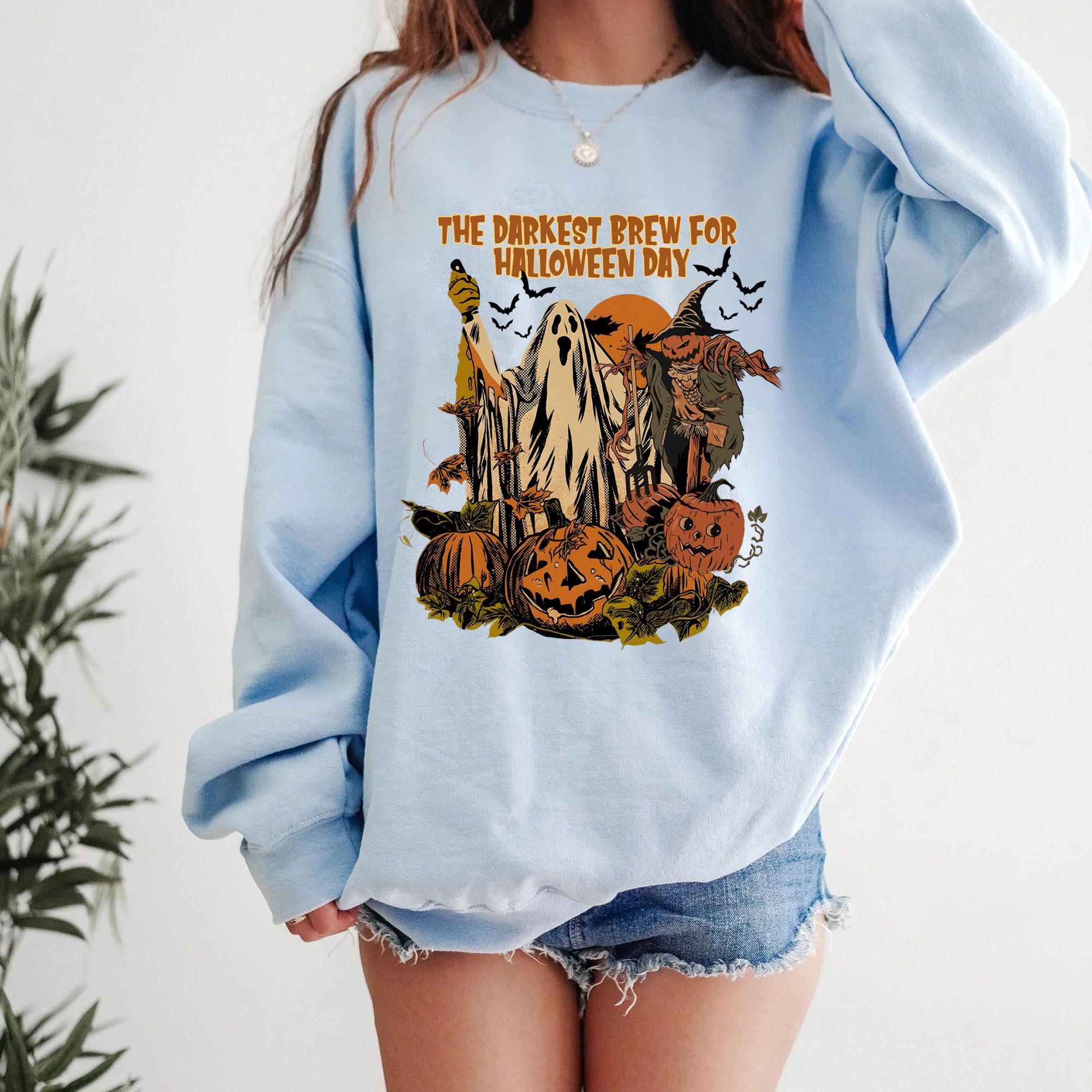 Vintage Darkest Brew For Halloween Day Sweatshirt