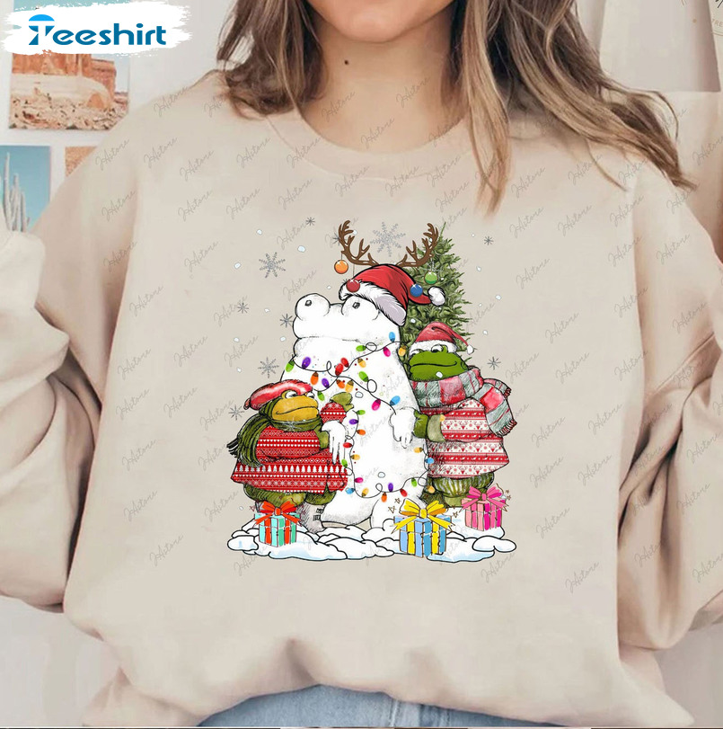 Vintage Frog And Toad Christmas Shirt, Cute Xmas Crewneck Tee Tops