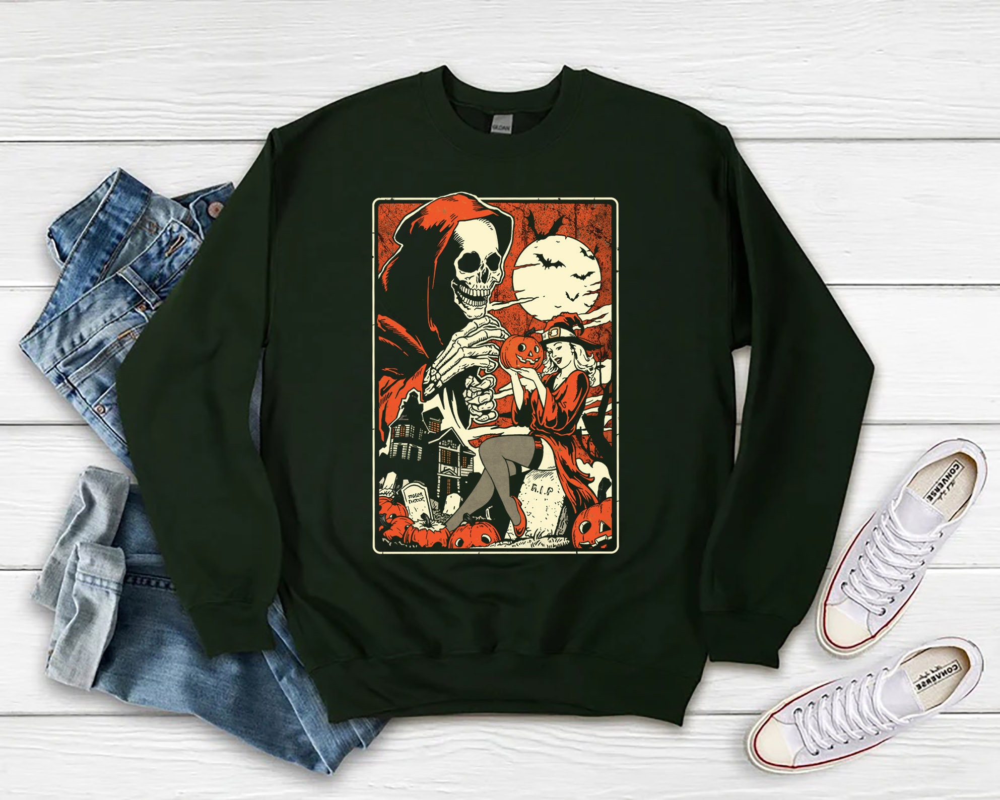 Vintage Ghost Halloween 90s Sweatshirt