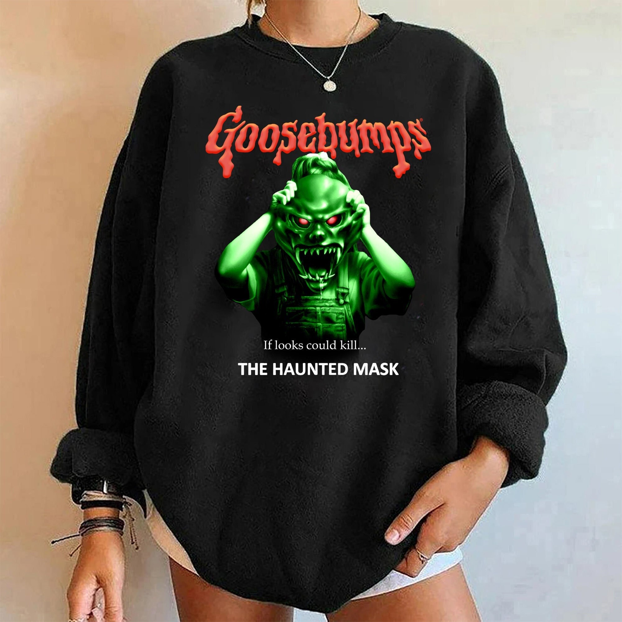 Vintage Goosebumps Haunted Mask  Sweatshirt