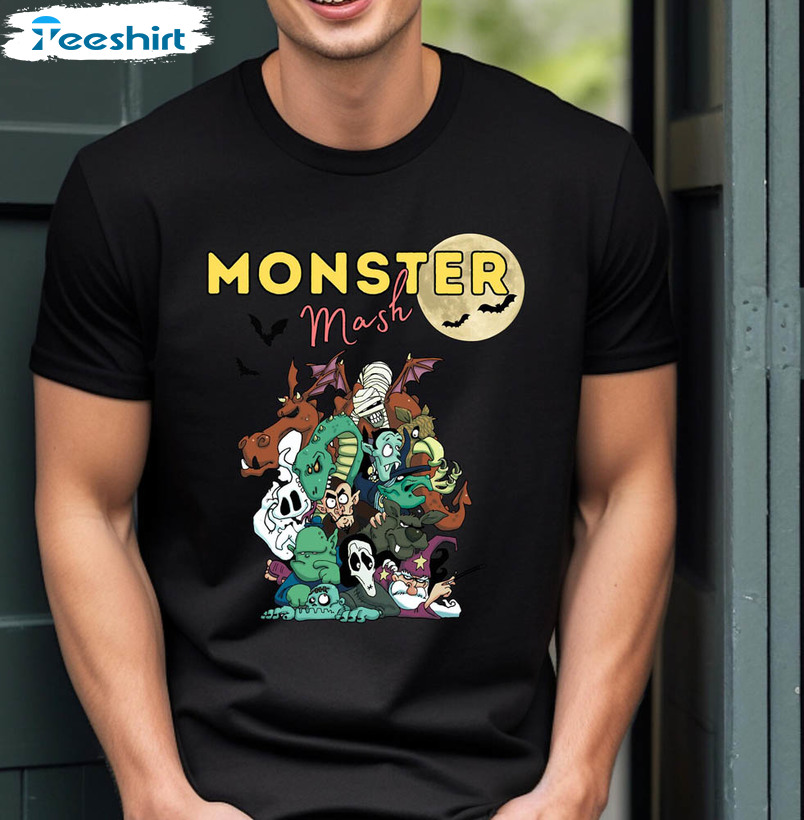 Vintage Monster Mash Shirt , Retro Halloween Crewneck Long Sleeve