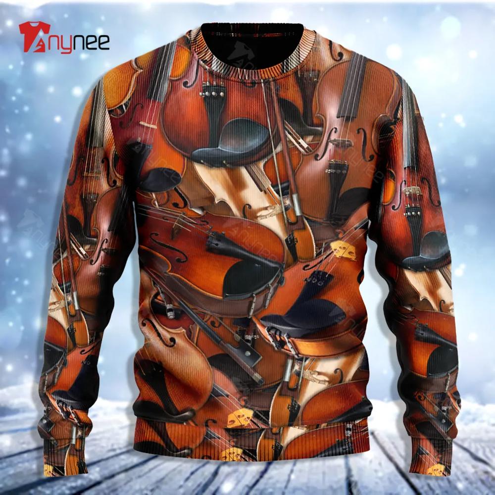 Violin The Instrument For Intelligent People Ugly Christmas Sweater- Best Christmas Gifts 2023