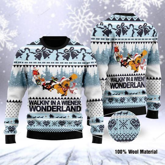 Walkin’ In A Wiener Wonderland Ugly Christmas Sweater | For Men & Women | Adult |  US1006- Best Christmas Gifts 2023