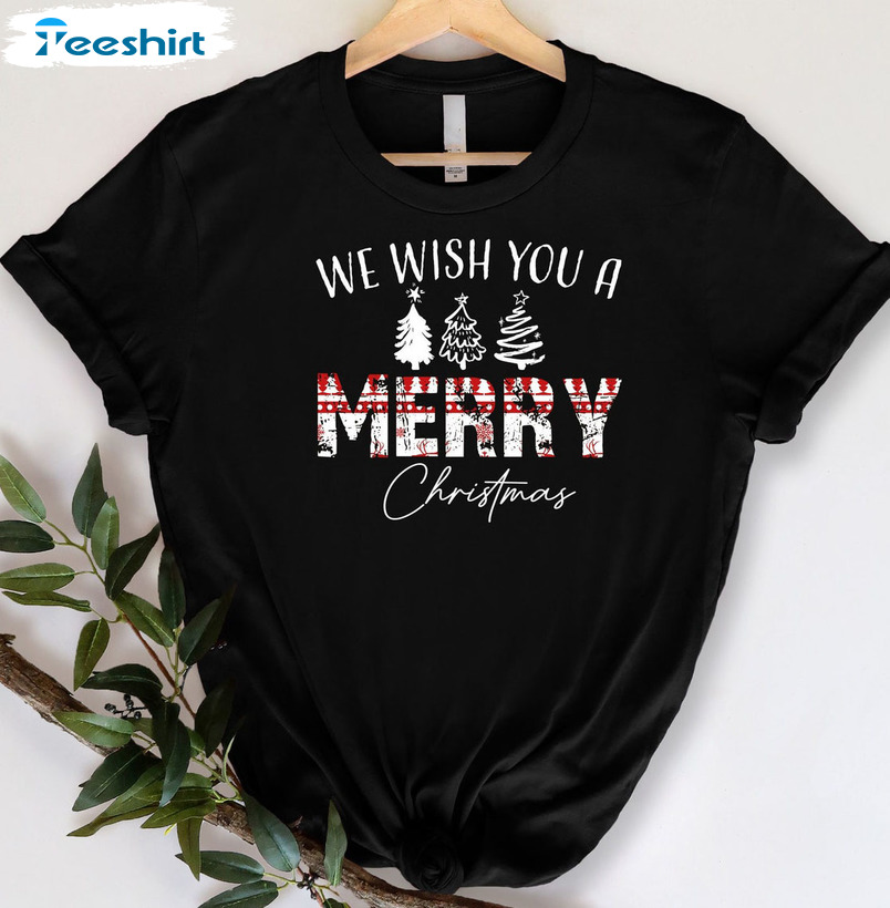 We Wish You A Merry Christmas Shirt – Christmas Short Sleeve Unisex Hoodie