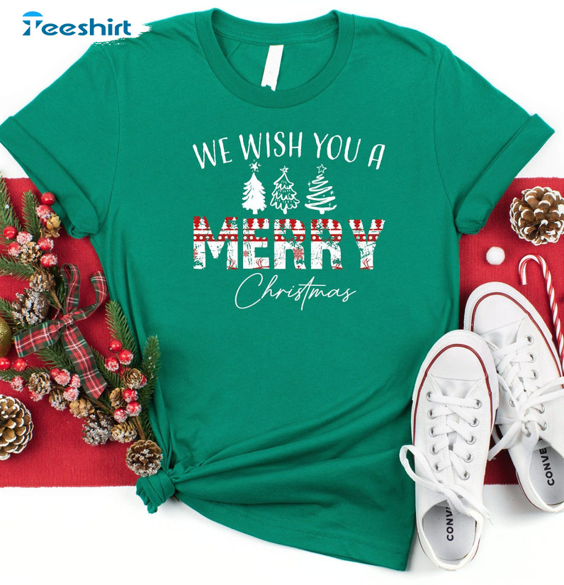 We Wish You A Merry Christmas Shirt – Christmas Short Sleeve Unisex Hoodie