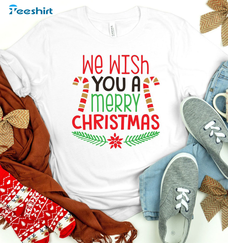 We Wish You A Merry Christmas Shirt – Christmas Tree Unisex T-shirt Crewneck