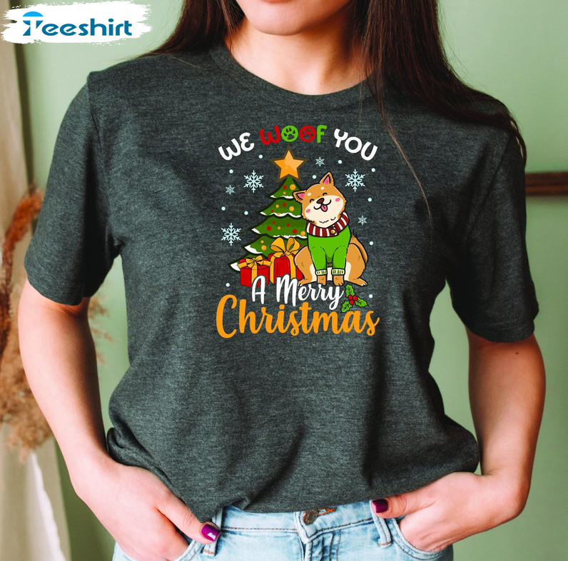 We Woof You A Merry Christmas Shirt – Christmas Dog Sweatshirt Tee Tops