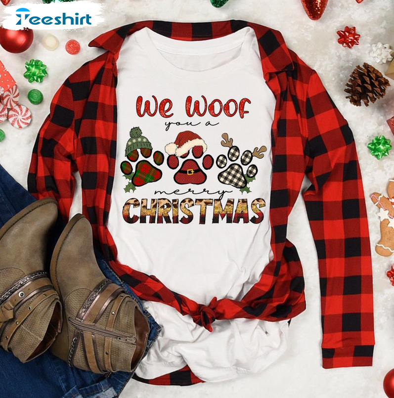 We Woof You A Merry Christmas Shirt – Christmas Holiday Unisex Hoodie Crewneck