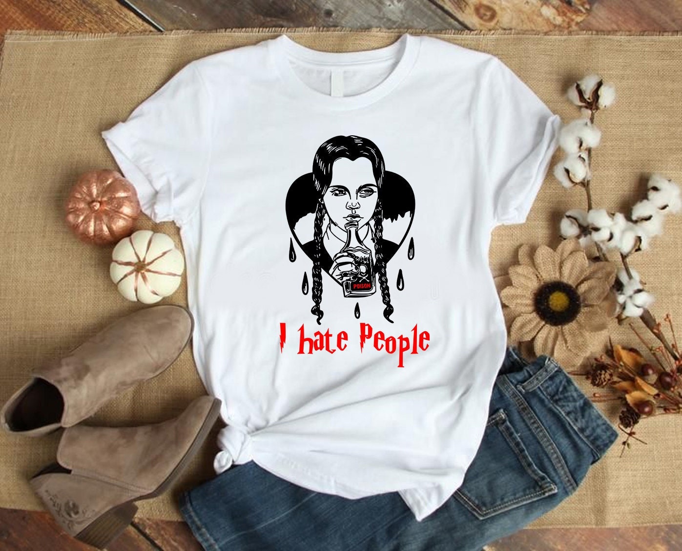 Wednesday Addams I Hate People T-Shirt