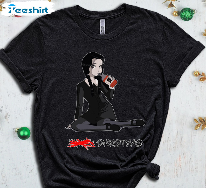 Wednesday Christmas Shirt, Jenna Ortega Trending Unisex Hoodie Long Sleeve