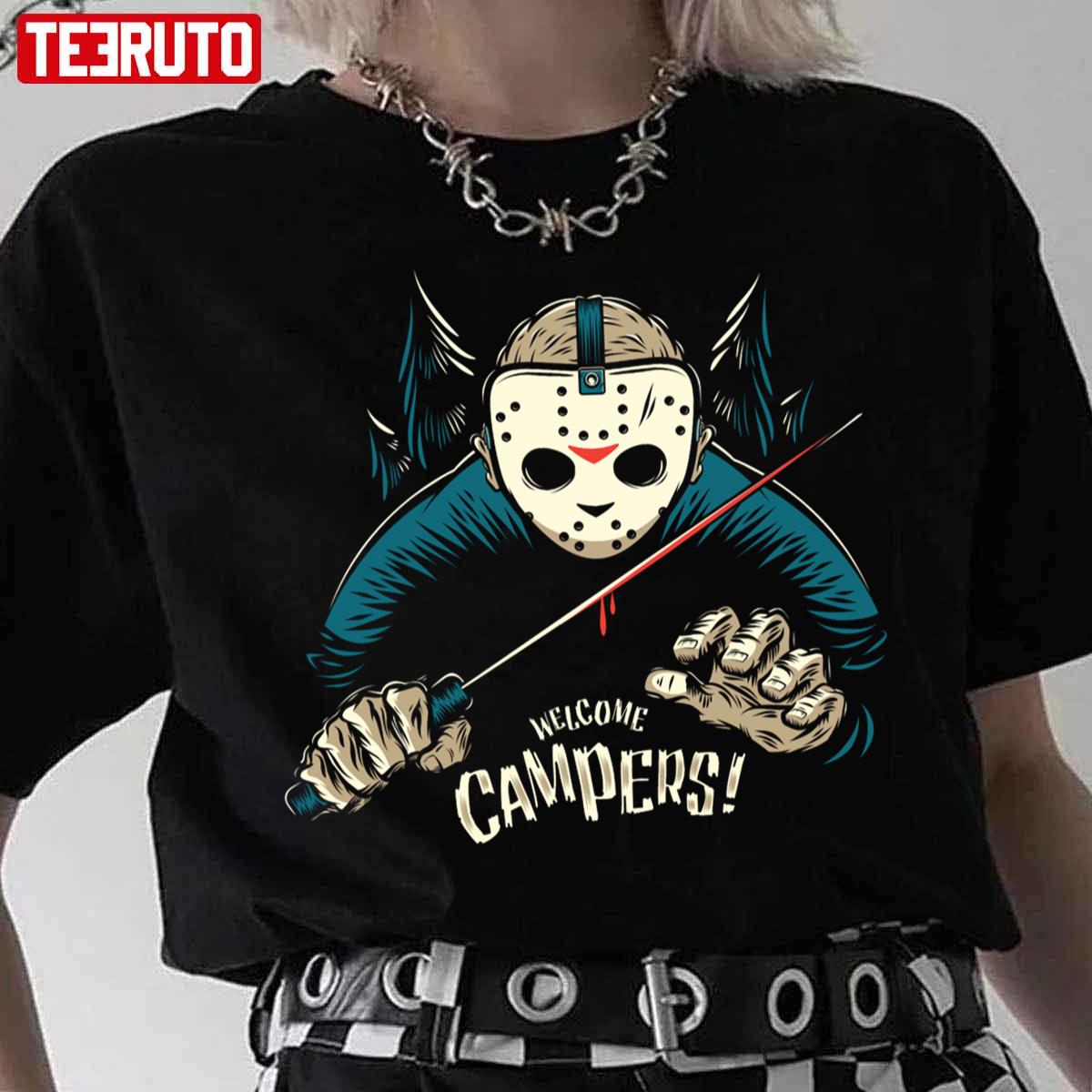 Welcome Campers Jason Voorhees Halloween Unisex T-Shirt