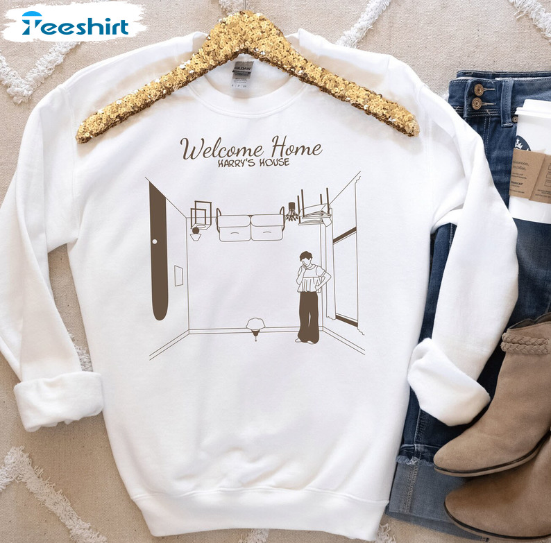 Welcome Home Harry’s House Sweatshirt, Christmas Short Sleeve Tee Tops