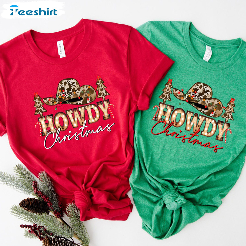 Western Christmas Shirt – Howdy Xmas Unisex Hoodie Tee Tops