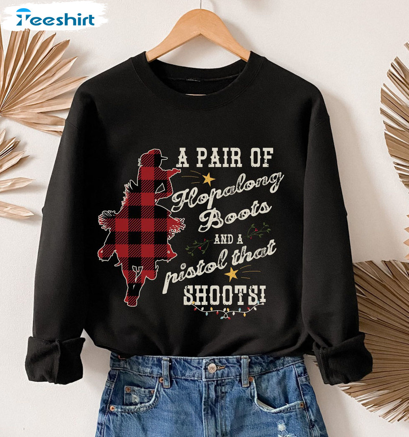 Western Christmas Sweatshirt, Cowgirl Xmas Unisex Hoodie Short Sleeve